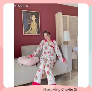 Bộ Pijama nữ dài tay hoạ tiết HOA nhí xinh xắn