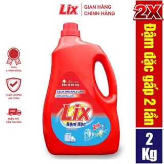 Nước giặt Lix đậm đặc hương hoa chai 2kg làm sạch cực nhanh vết bẩn NG201