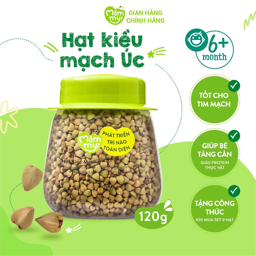 Hạt Kiều Mạch Hữu Cơ Mămmy Loại 1 - Dẻo mịn sánh cho bé ăn dặm hũ 120g