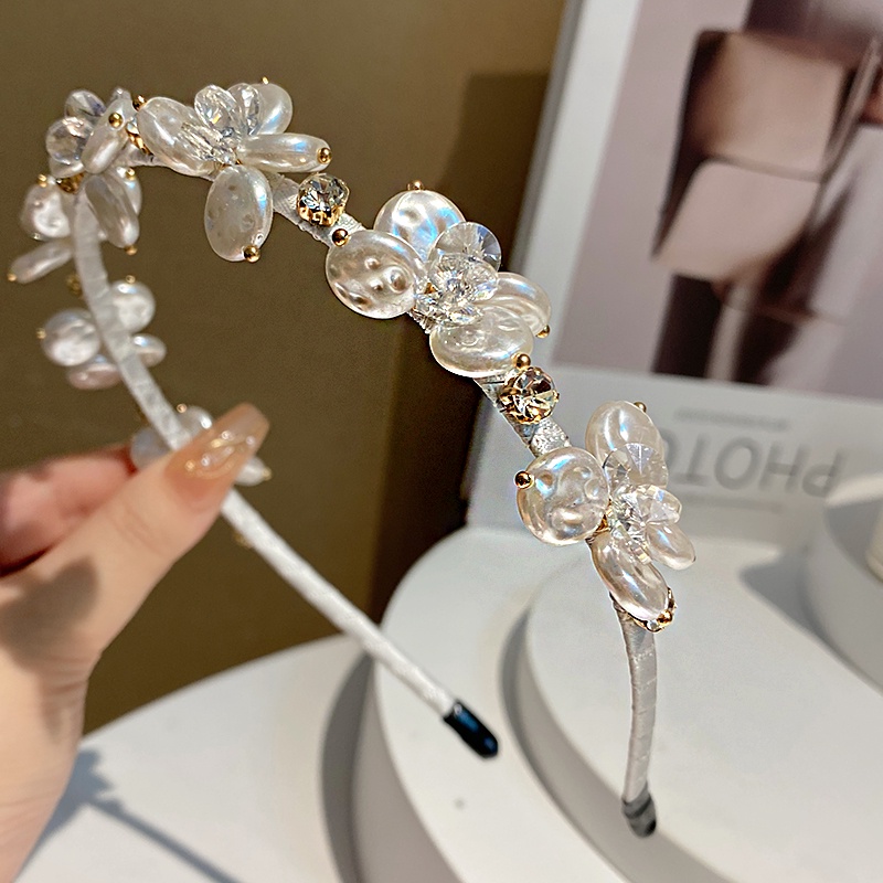 Cài Tóc Hoa Đính Ngọc Trai Thanh Lịch Phong Cách Hàn Quốc Mới