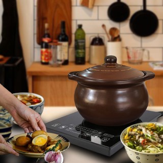 Nồi đất nấu bếp từ 2-3 lít (Men sứ nâu) - NodaCook