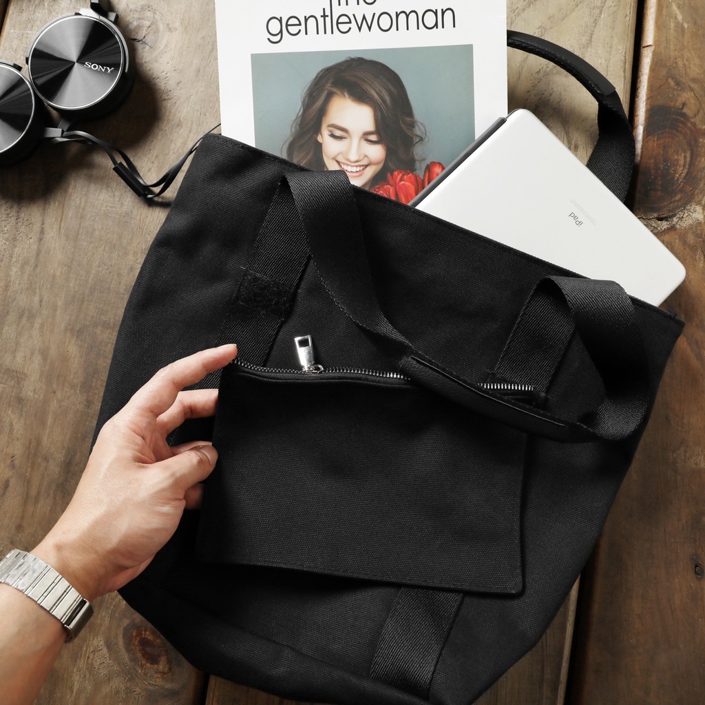 Túi xách tote Karl đen dù chống thấm túi tote nữ vải dù vnxk 2023