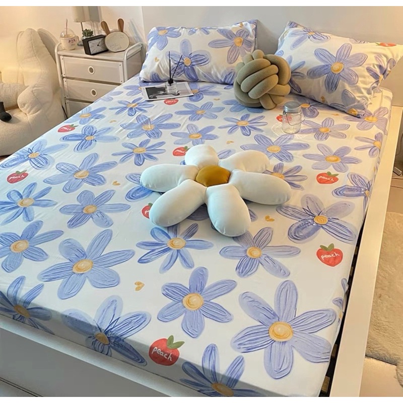 Bộ Ga Gối trải giường poly cotton 1m2,1m6,1m8,Drap bọc nệm đẹp mềm mịn mát ,được chọn mẫu