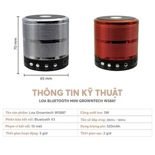Loa Bluetooth Mini Không Dây WS-887