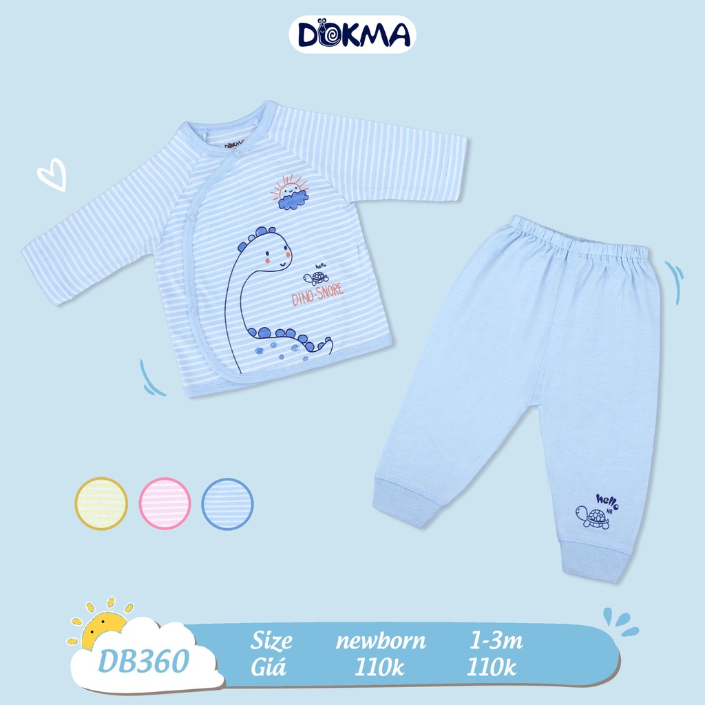 Bộ Sơ Sinh Dài Tay Vải Sợi Tre Cao Cấp Siêu Mềm Mịn, Co Giãn Tốt Cho Bé. Quần áo sơ sinh Avaler, Dokma JudobyBé Bơ Store