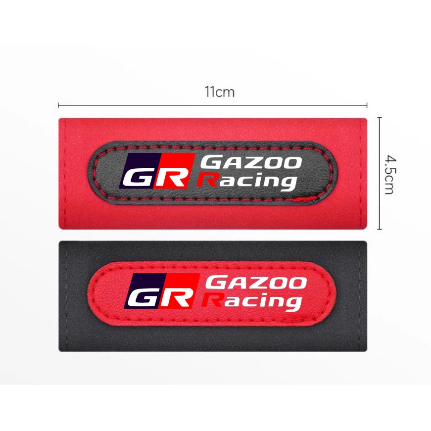 Set 2 Đệm Da Bọc Tay Vịn Xe Hơi Thể Thao Toyota GR Gazoo Racing / GR