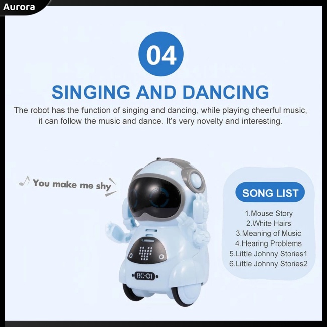 Robot Đồ Chơi Thông Minh Mini Phát Nhạc Và Giọng Nói Đa Năng Cho Trẻ Em