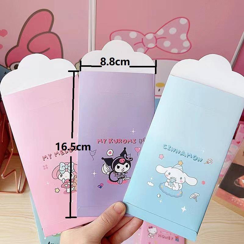 SANRIO Bộ 4 Bao Lì Xì Đỏ Hình kuromi mymelody Cinnamoroll LittleTwinStars Năm Mới 2022