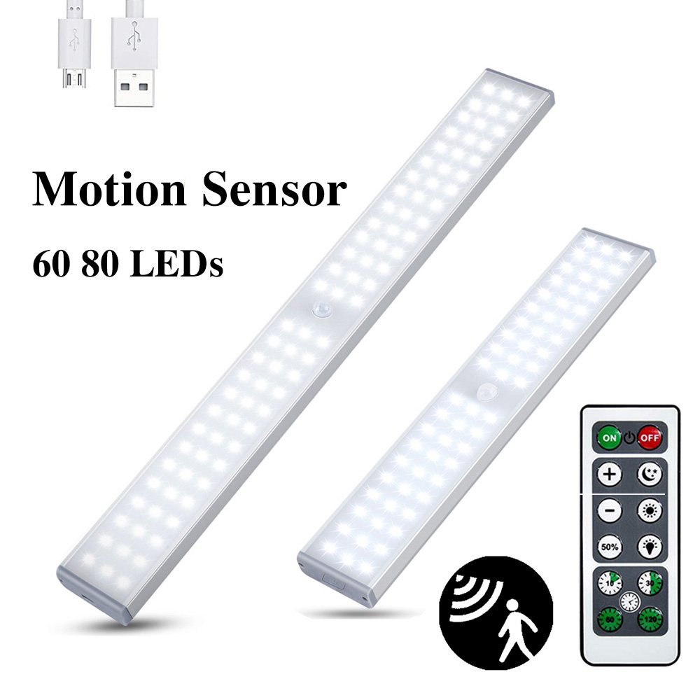 Đèn LED 60 80 Bóng Cảm Ứng Toàn Thân Sạc USB Điều Khiển Từ Xa Đa Ứng Dụng