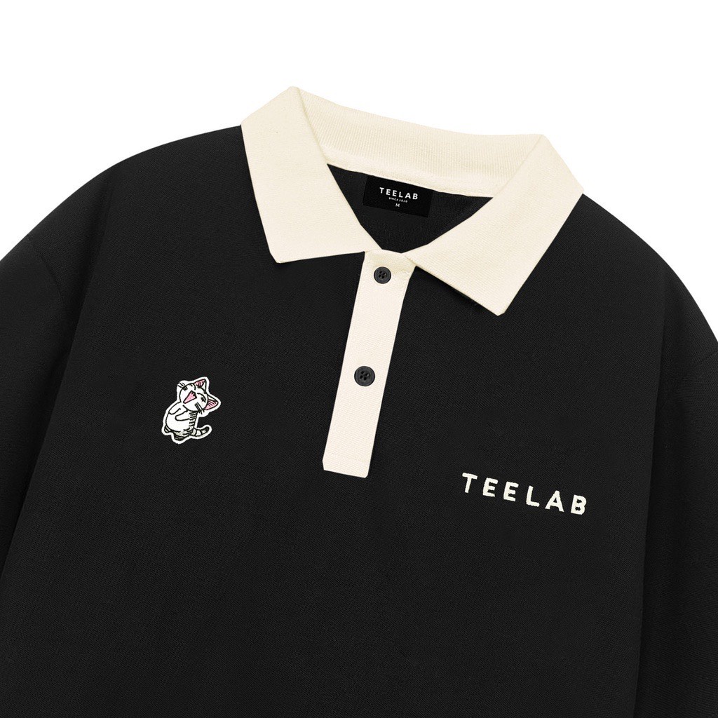 Áo Polo Unisex Teelab Kitten Embroidered AP022 - Local Brand