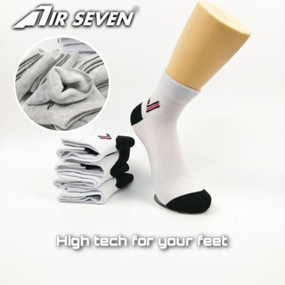 Tất vớ cổ trung air seven vt002, dày dặn, co giãn 4 chiều - trắng, đen, xám