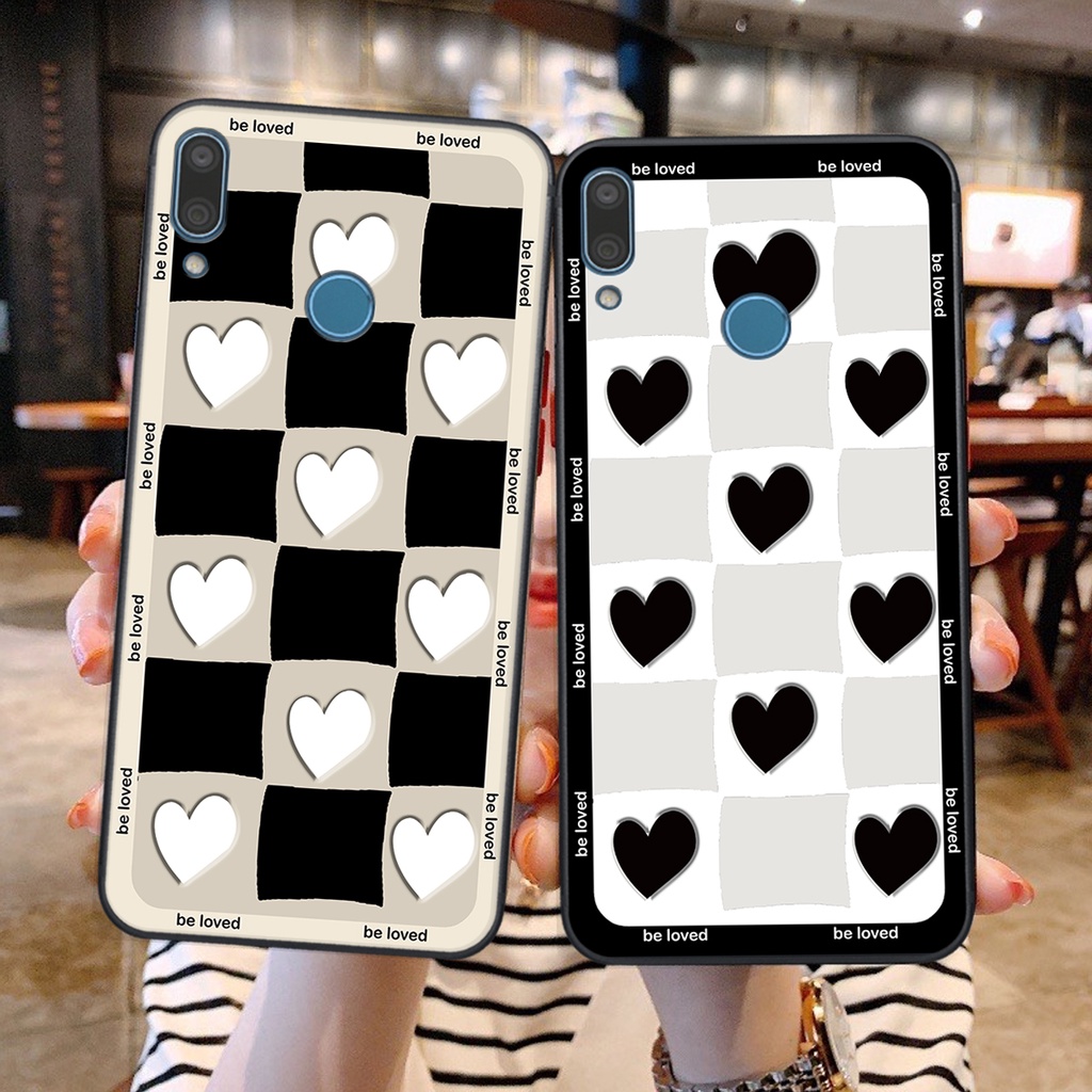 Ốp lưng Huawei Y9 2019 in hình tim, kẻ vuông mẫu mới CỰC XINH