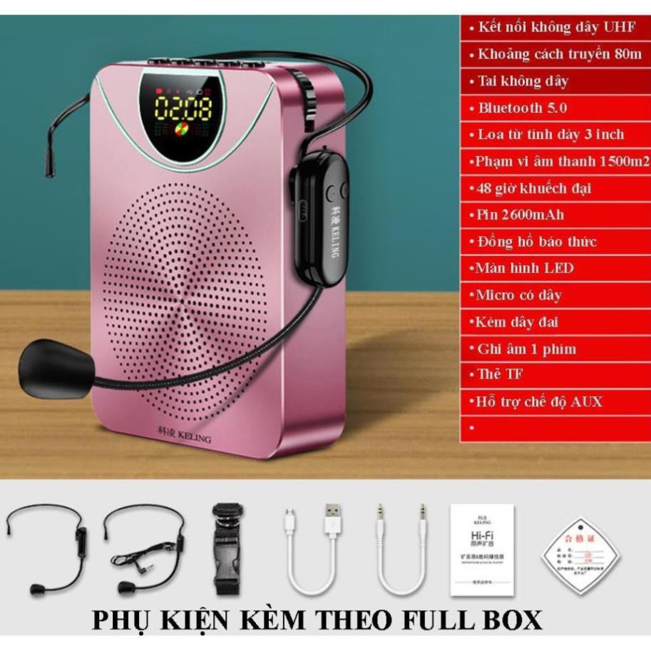 Máy trợ giảng Keling K2 không dây phiên bản cao cấp có mic cài áo, Trợ thủ đắc lực cho giáo viên.
