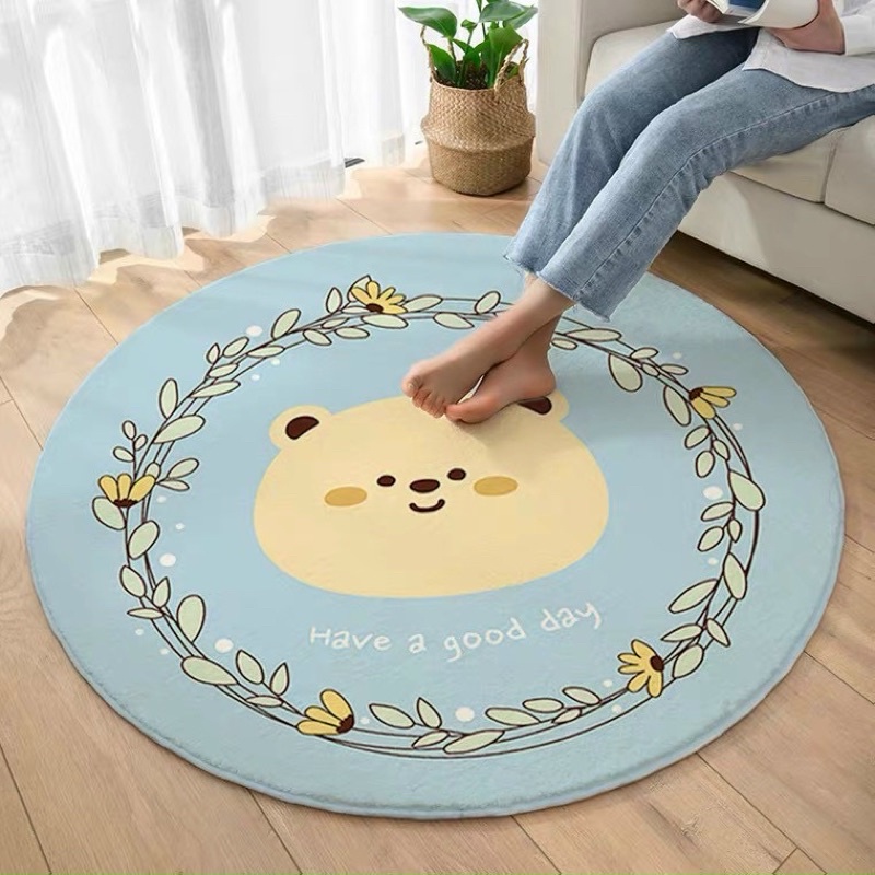 Thảm tròn decor phòng IGUN BEDDING mẫu hoạt hình siêu hot