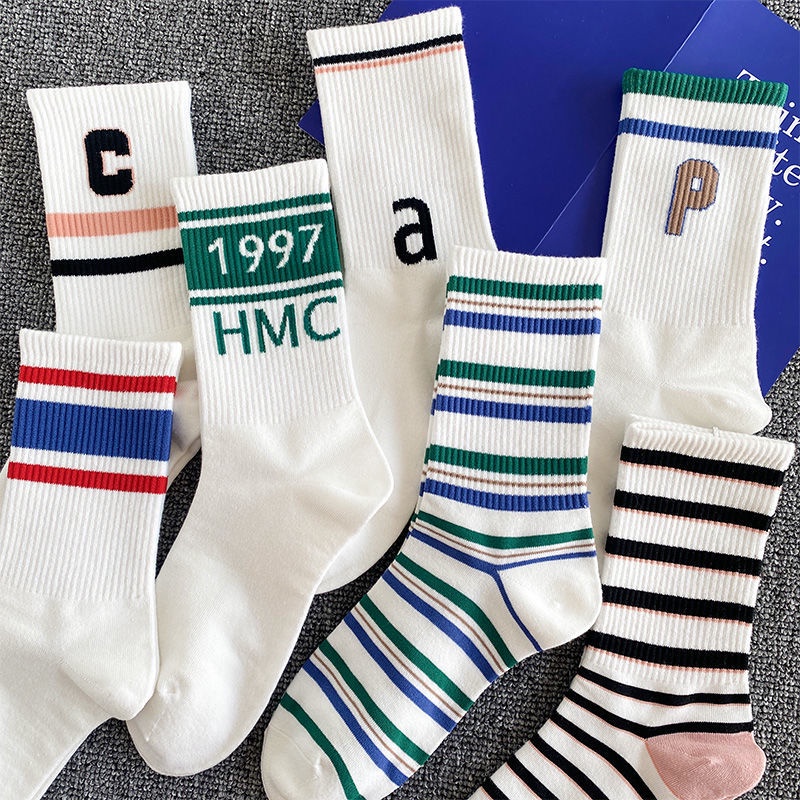 Hàng Có Sẵn#Tất Thể Thao Cổ Cao Thời Trang Mùa Thu Phong Cách Hàn Quốc Cho Nữ