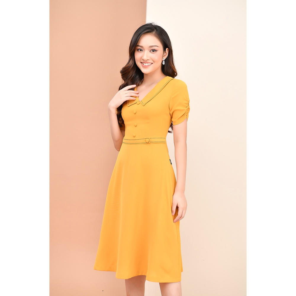 Váy Nữ Thiết Kế Cổ V Dáng Xòe Cách Điệu LUPERI LFV3220 Cho Bạn Nữ Đi Chơi Dự Tiệc