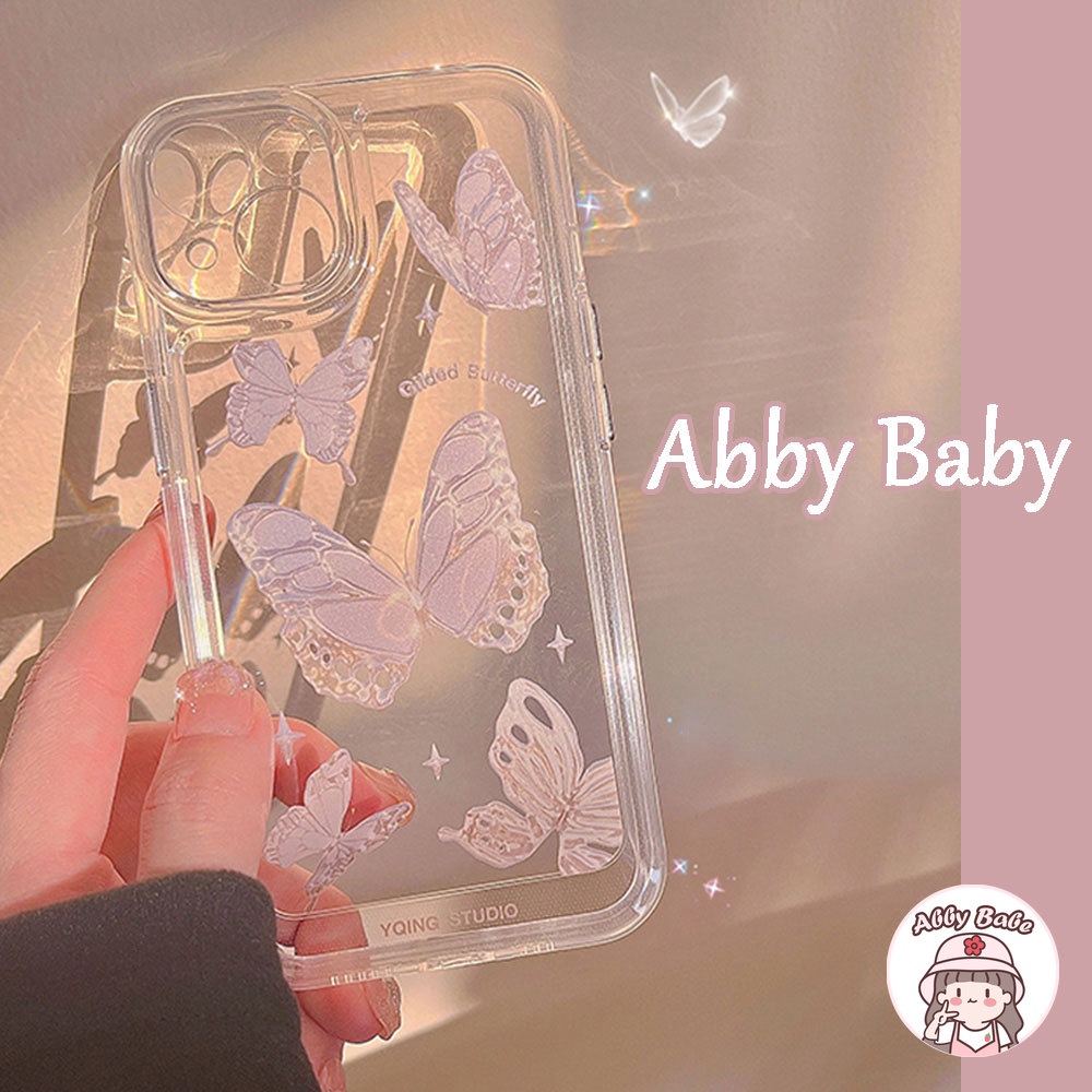Ốp Điện Thoại TPU Mềm Trong Suốt Họa Tiết Bướm Hồng Cho Iphone 14 Pro Max 11 7Plus 13 12 11 Pro Max X XS XR