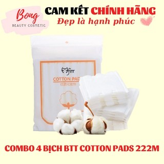 Combo 4 bịch bông tẩy trang nội địa BTT Cotton Pads 222m