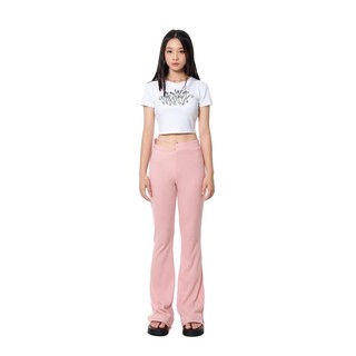 Drawstrings Flared Pants in Pink - Quần ống loe cột dây