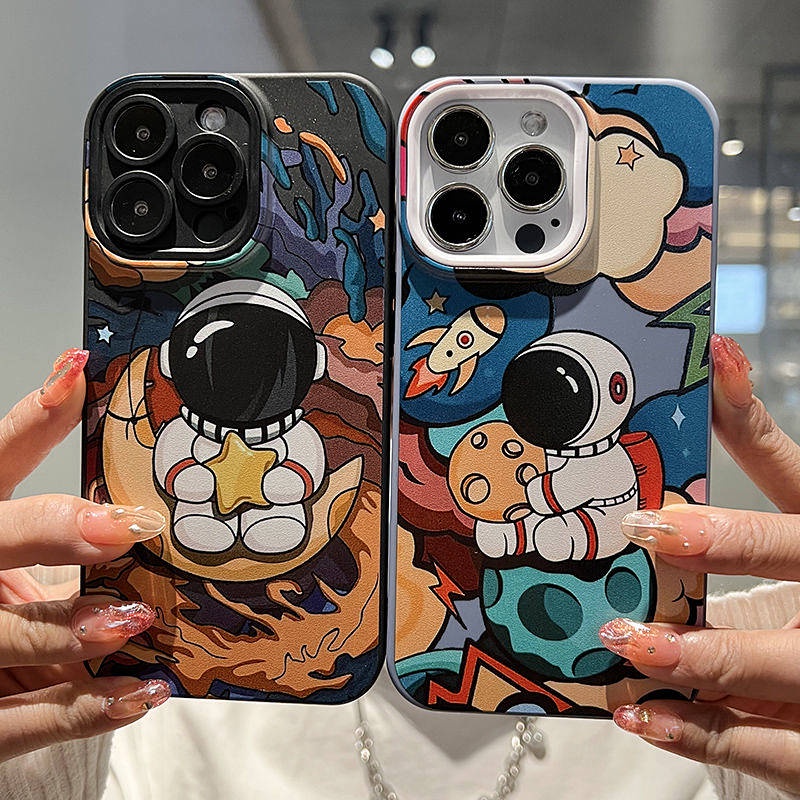 Ốp điện thoại mềm in phi hành gia thích hợp cho iPhone 14plus 13 Iphone11/12 Xs 7/8P