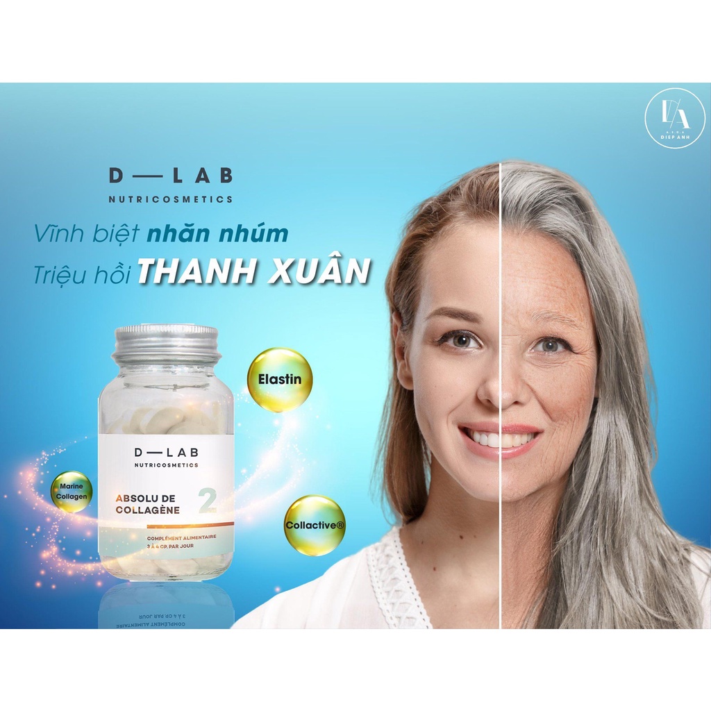 Viên uống bổ sung Collagen DLAB – 84 viên - Duy trì sự căng mịn và săn chắc da - Pháp