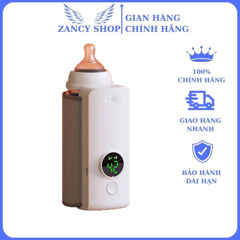 Máy hâm sữa không dây hiển thị 6 mức nhiệt ổn định FINOSE - Làm nóng nhanh, giữ nhiệt lâu, Pin hoạt động trong 3 giờ