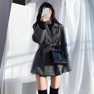 KHOÁC DẠ  dáng dài kèm đai nơ + [ảnh thật]