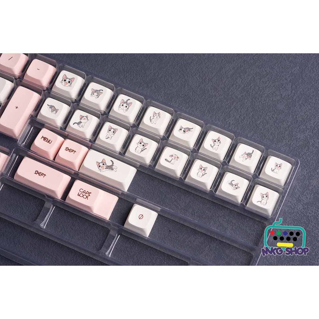 XDA Mèo Chi, nhựa PBT dày 1.5mm in nhiệt dyesub, 134 nút bàn phím cơ