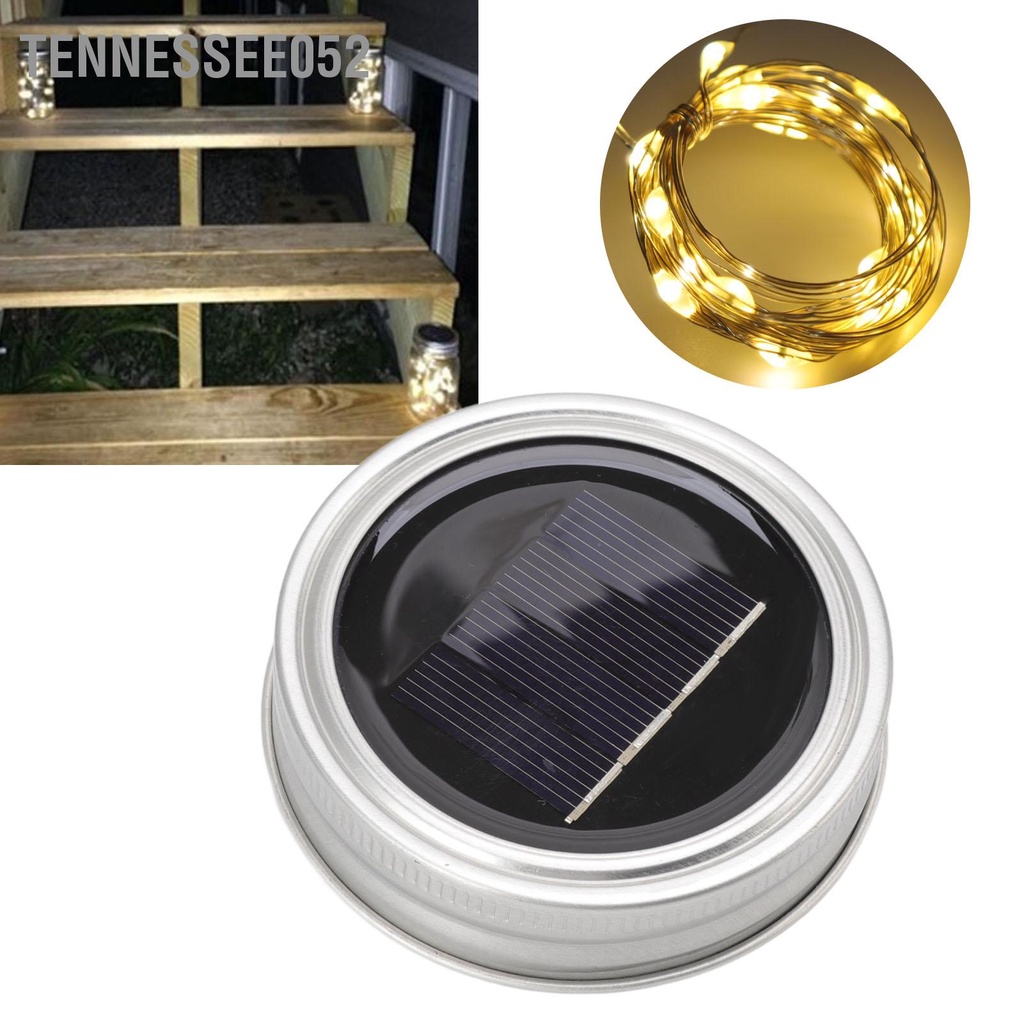 Tennessee052 Nắp bình năng lượng mặt trời ngoài 20 đèn LED 6 Feet Ngọn lửa không thấm nước dây miễn phí cho lọ thường