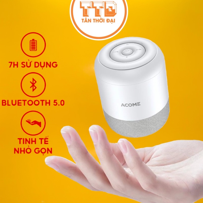 Loa bluetooth mini không dây Acome A11 TWS cầm tay để bàn, di động nhỏ gọn ko dây kết nối bluetoot hỗ trợ thẻ nhớ micro