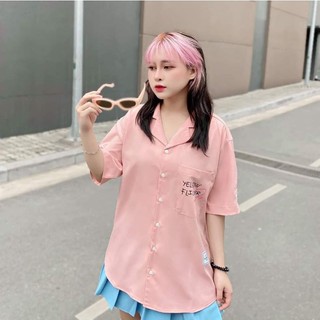 Áo sơ mi from rộng unisex. chất tàu xịn ép 3d y hình