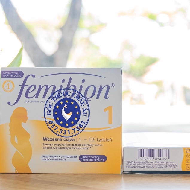 Femibion 1 Hàng Balan Hộp 4 tuần dùng cho giai đoạn 3 tháng đầu thai kỳ
