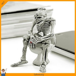 Creative Skull Toilet Pendant Purse Bag Rubber Keychain Gift Keyring Key Chain