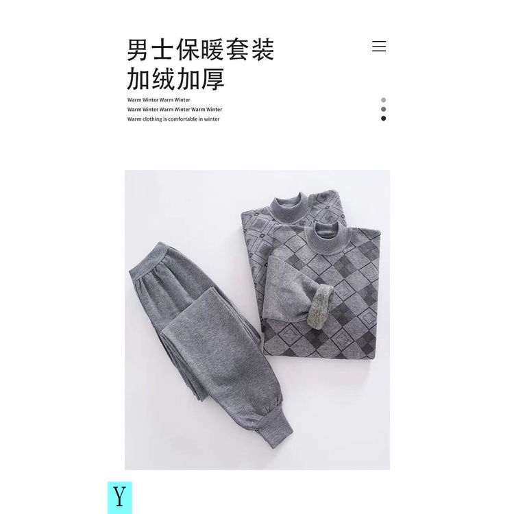 Bộ Quần Áo Cotton Lót Lông Cừu Dày Dặn Giữ Ấm Mùa Thu Đông Cho Nam