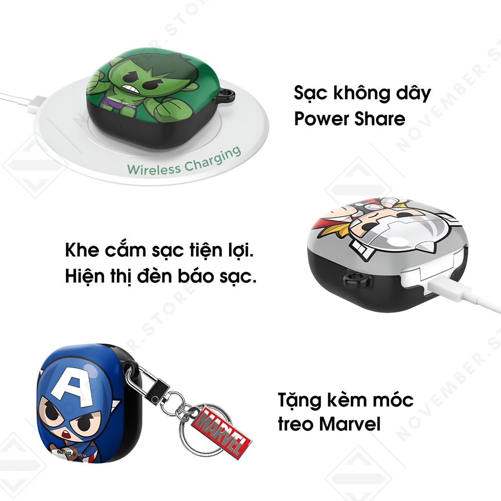 Ốp case cho Galaxy Galaxy Buds2 Pro / Buds 2 / Buds FE / Buds Pro / Buds Live - BST Marvel Junior