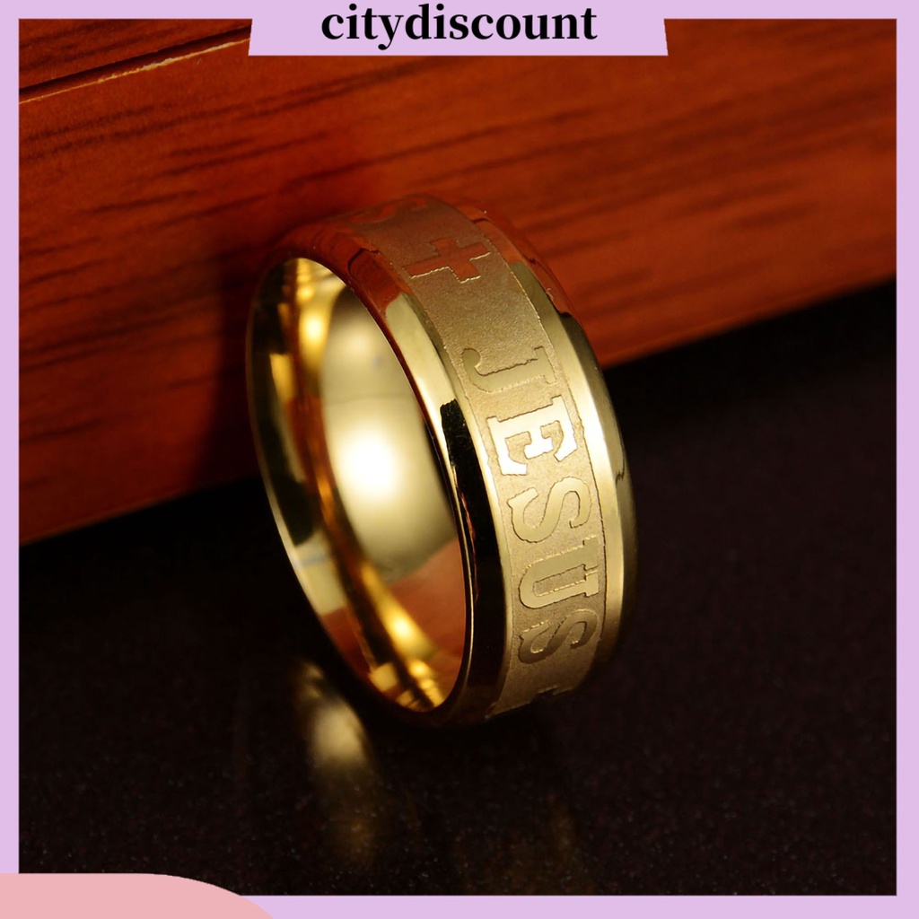 Nhẫn thiết kế thánh giá và chữ Jesus phong cách thanh lịch dành cho cả nam và nữ