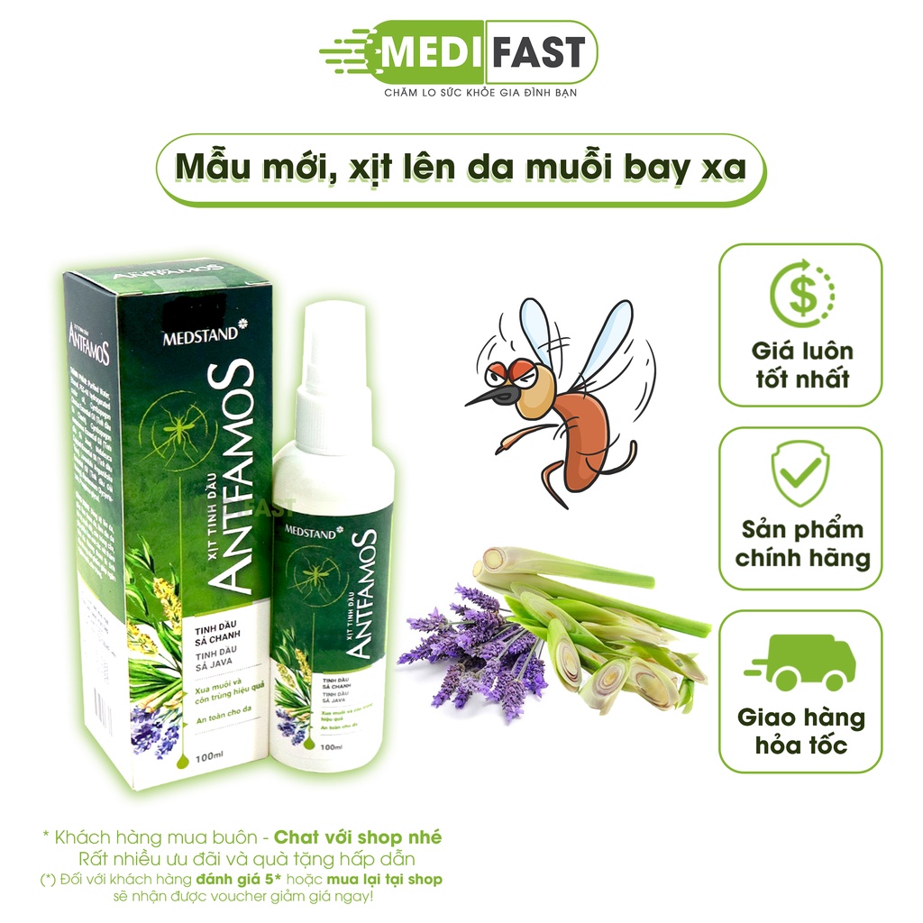 Xịt muỗi Nicky, đuổi muỗi và côn trùng, an toàn cho cả trẻ sơ sinh từ tinh dầu bạc hà, sả chanh - Chai 60ml