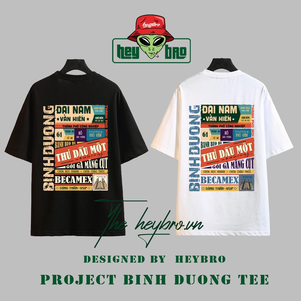Áo thun unisex nam nữ tay lỡ form rộng Local Brand HEYBRO thế hệ genz BÌNH DƯƠNG