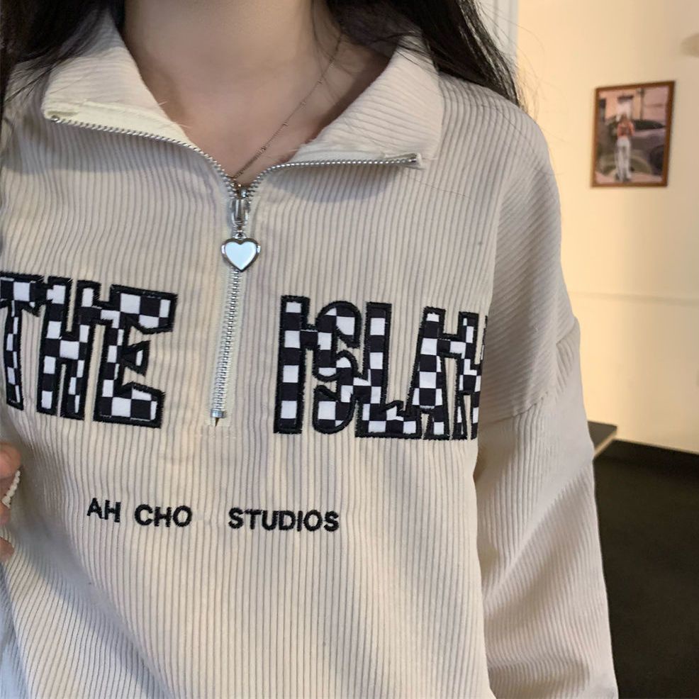 Áo Hoodie Dáng Rộng Thời Trang Retro Hàn Quốc Cho Nữ