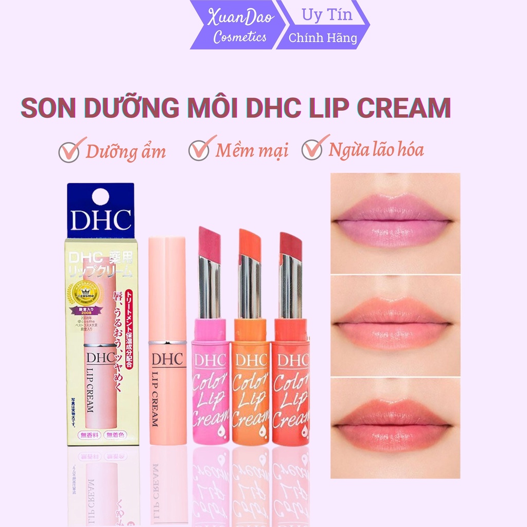 Son dưỡng môi DHC son dưỡng mềm mịn có màu không màu dưỡng ẩm môi khô thâm xăm nam nữ Lip Cream 1.5g
