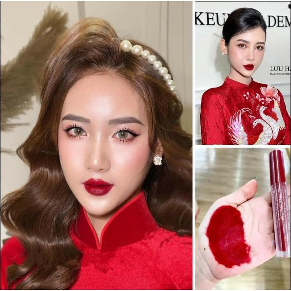 ￼Son kem nhung lì Nee Cara Velvet Matte Lip Glaze Thái Lan màu 08 Red Velvet đỏ thuần