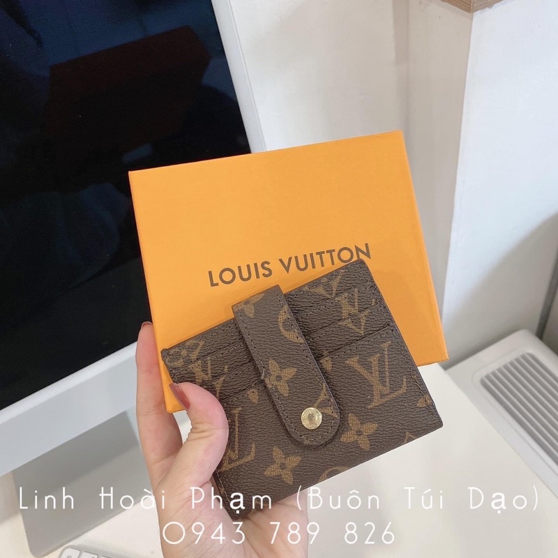 Ví mini hoa nâu bấm cúc loại đẹp fullbox