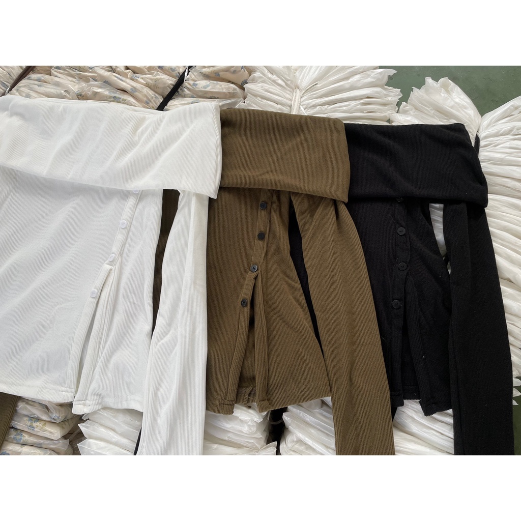 [SẴN] ÁO LEN TRỄ VAI TĂM CÚC VẠT CHÉO LOẠI 1