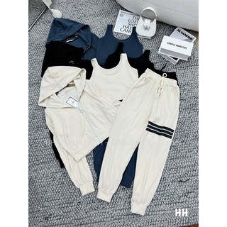 Set Thể Thao chất nỉ tăm Thome áo mũ khoá phối quần jogger