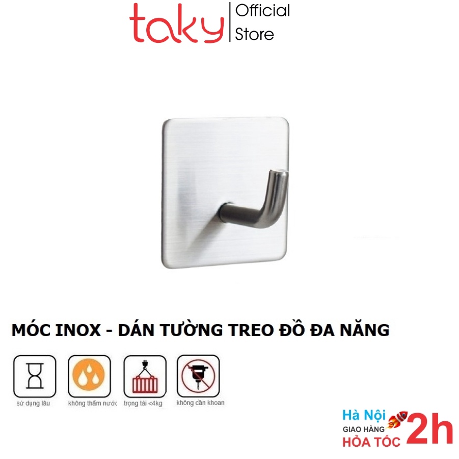 Móc Inox Dán Tường - Taky, Với Miếng Siêu Chắc, Tiện Dụng Treo Đồ Đa Năng, Đồ Cá Nhân Trong Nhà, Không Khoan Đục. 2005