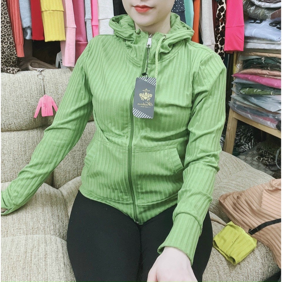 Áo Khoác Thời Trang Chống Nắng Gân Đũa 6 Túi Mềm Mịn