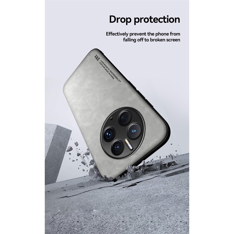 Ốp Điện Thoại Bọc Da Mặt Nhám Kèm Móc Xỏ Ngón Nam Châm Hút Cho Huawei Mate 50 Pro 40 Pro 30 Pro 20 Pro 20x