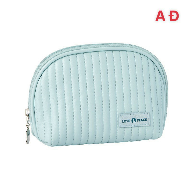 Túi đựng mỹ phẩm LOVE PEACE bằng da PU có khóa kéo tiện dụng