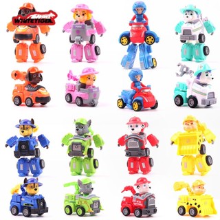 Đồ chơi 8 chú chó cứu hộ Paw Patrol lắp ráp biến hình ô tô Robot 2 trong 1