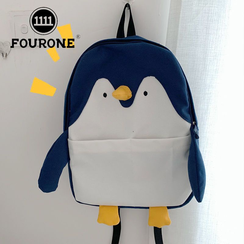 Balo Đi Học Mềm Mại Họa Tiết Chim Cánh Cụt Hoạt Hình Dễ Thương Thời Trang Xu Hướng Mới Cho Bé Gái